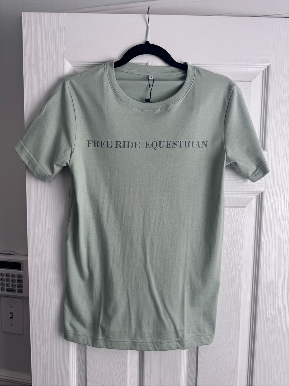 Free Ride Equestrian T Shirt Womens Small Sage Green Organic Cotton NWT
